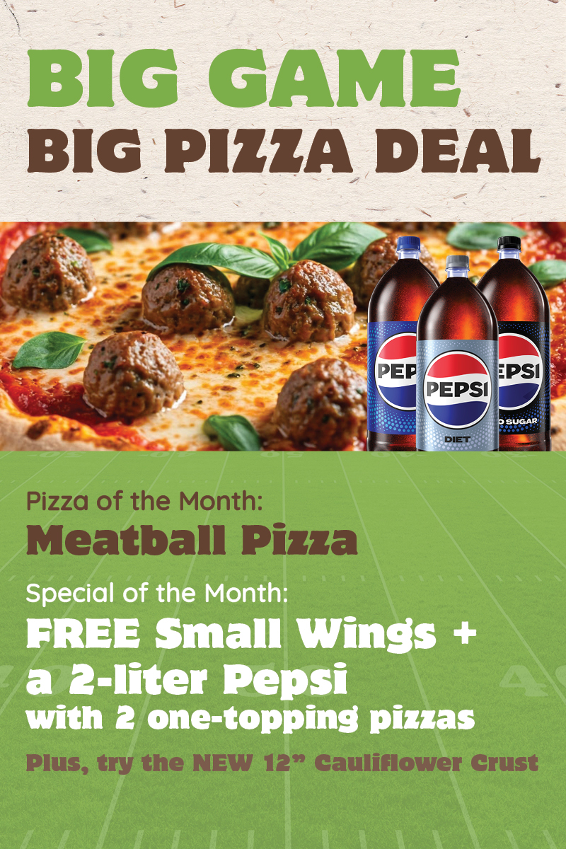 February Big Game Pizza Special